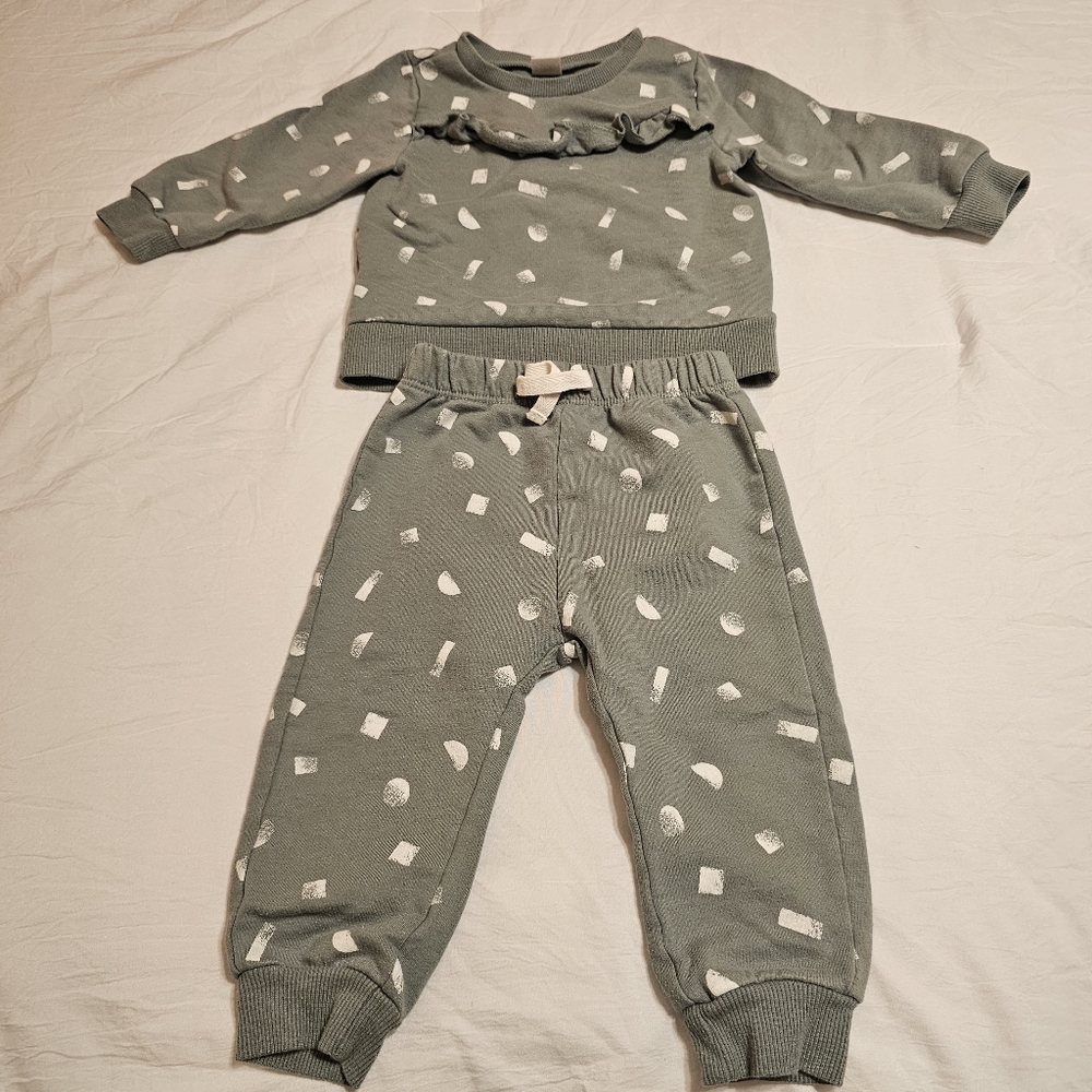PETIT LEM Baby Girl's 2-Piece Geometric-Print Pajama Set